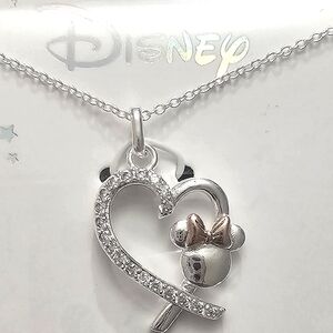 Disney Silver Heart Minnie Mouse Necklace